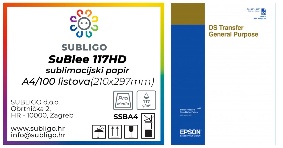 Sublimacijski papiri za tisak – SUBLEE i Epson | Subligo