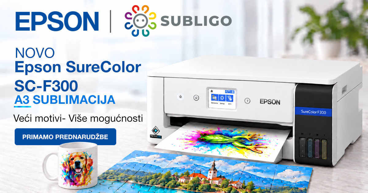 NOVO! Epson SureColor SC-F300: A3 sublimacija stiže na vaš radni stol